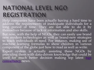 National level ngo registration