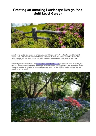 creating an amazing landscape design for a multi