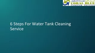 Water Tank Cleaning Services Steps
