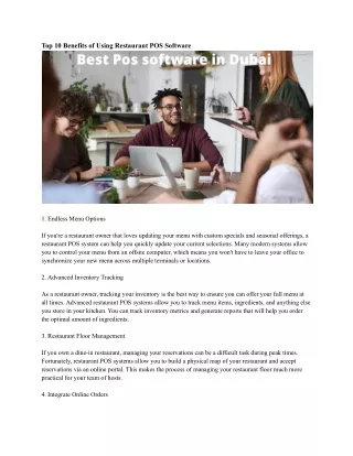 top 10 benefits of using restaurant pos software