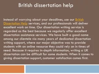 british dissertation help