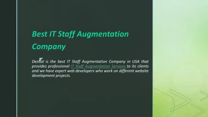 PPT - Best IT Staff Augmentation Services in the USA - Dezital ...