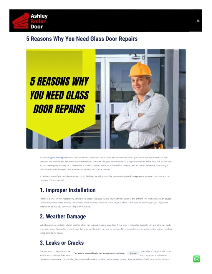 5 reasons why you need glass door repairs