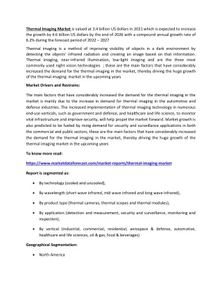 thermal imaging market is valued at 3 4 billion