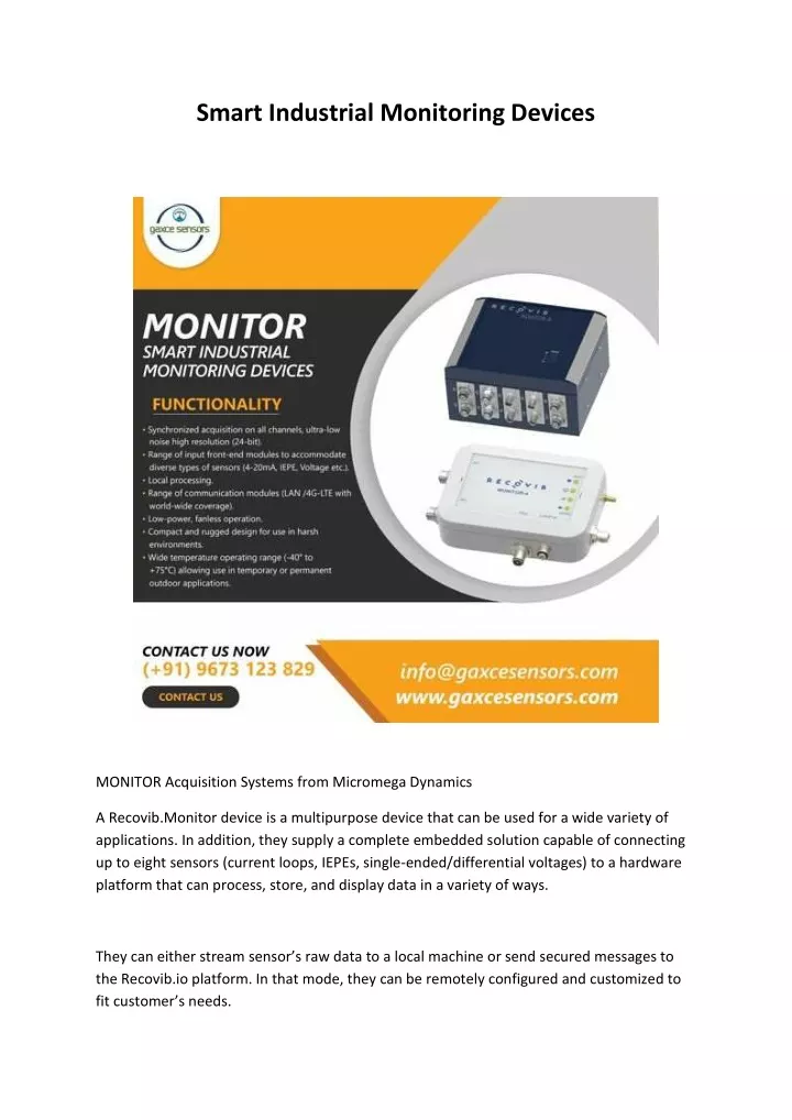 smart industrial monitoring devices