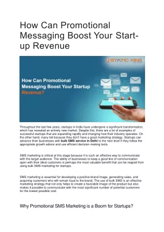 How Can Promotional Messaging Boost Your Start-up Revenue