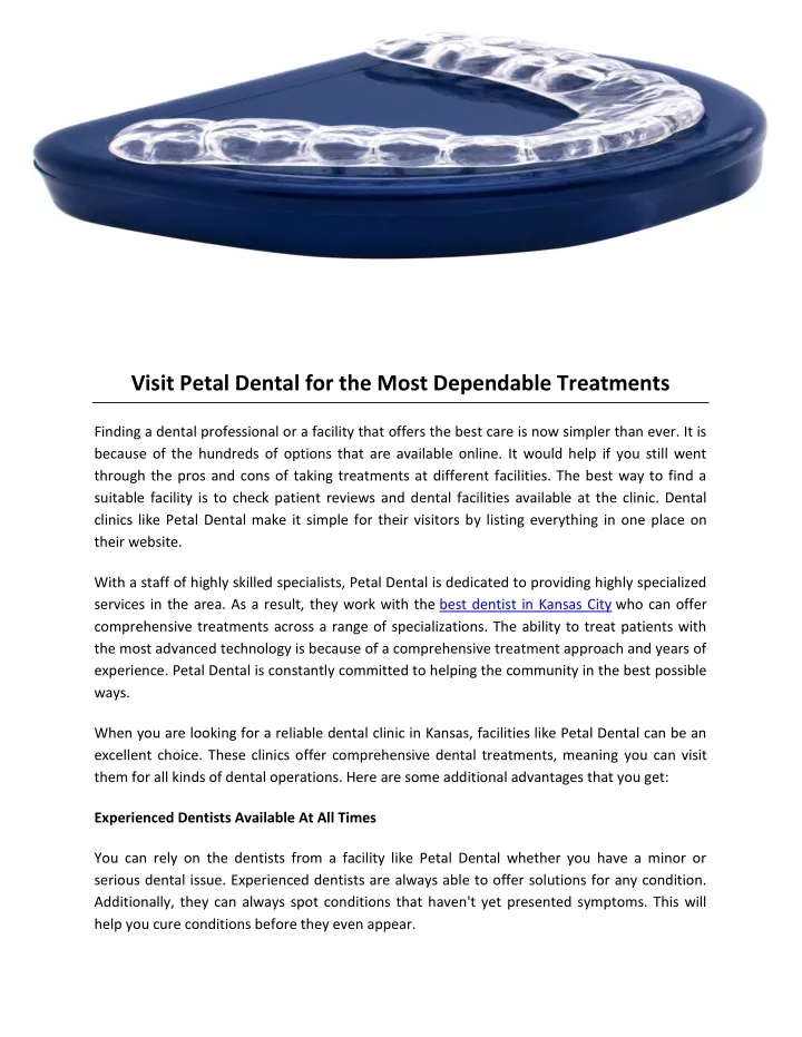 visit petal dental for the most dependable