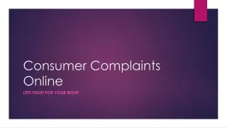 Consumer Complaints Online