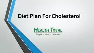 Diet Plan For Cholesterol