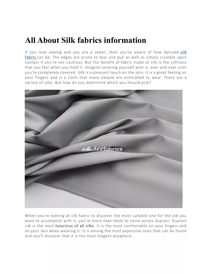 all about silk fabrics information