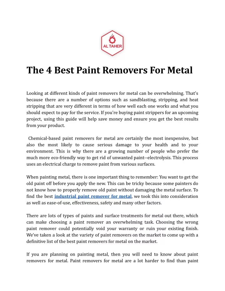 the 4 best paint removers for metal