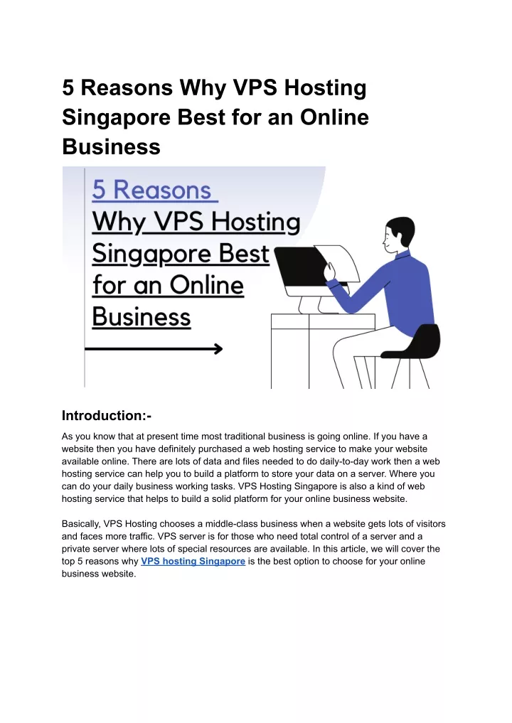 5 reasons why vps hosting singapore best