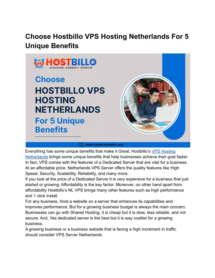 choose hostbillo vps hosting netherlands