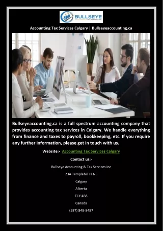 Accounting Tax Services Calgary | Bullseyeaccounting.ca