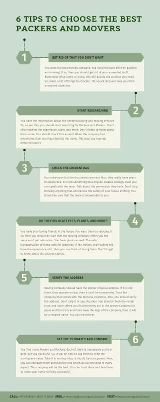 6 Tips to Choose the Best Packers and Movers