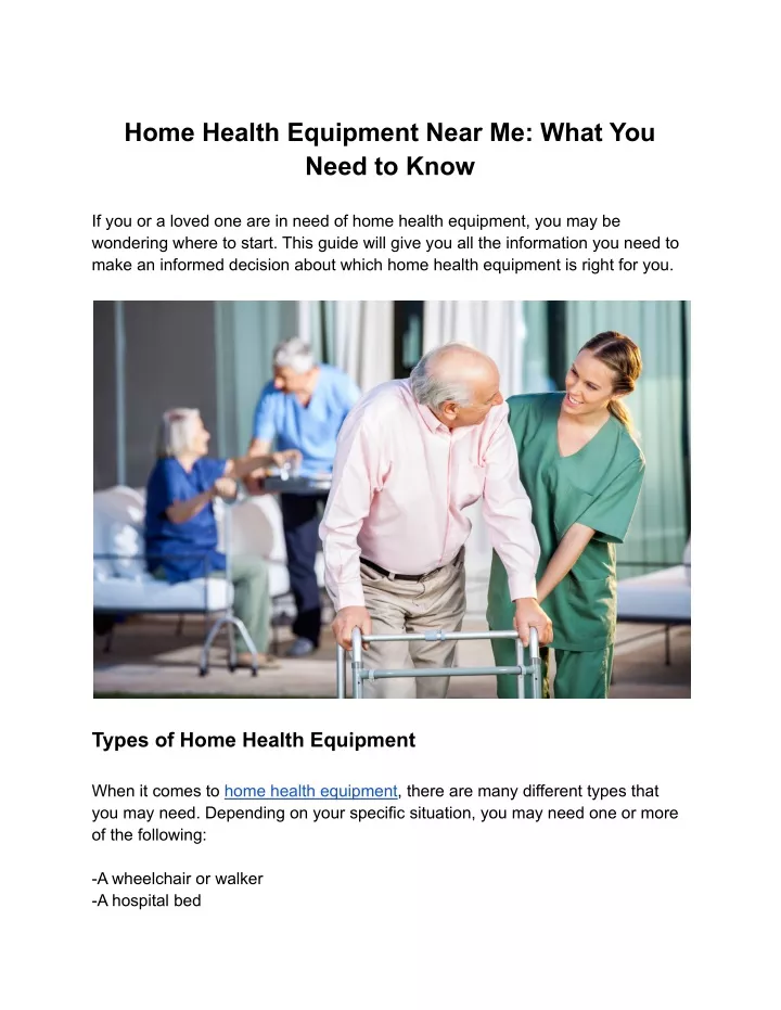 home health equipment near me what you need