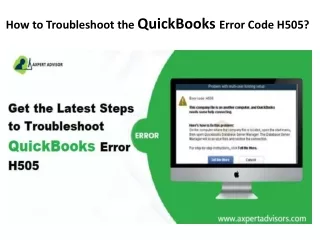 how to troubleshoot the quickbooks error code h505