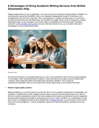 8 advantages of hiring academic writing services