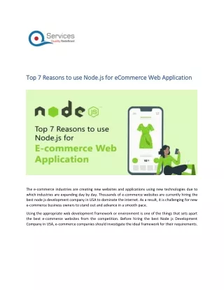 Top 5 Reasons to use Node.js for eCommerce Web Application