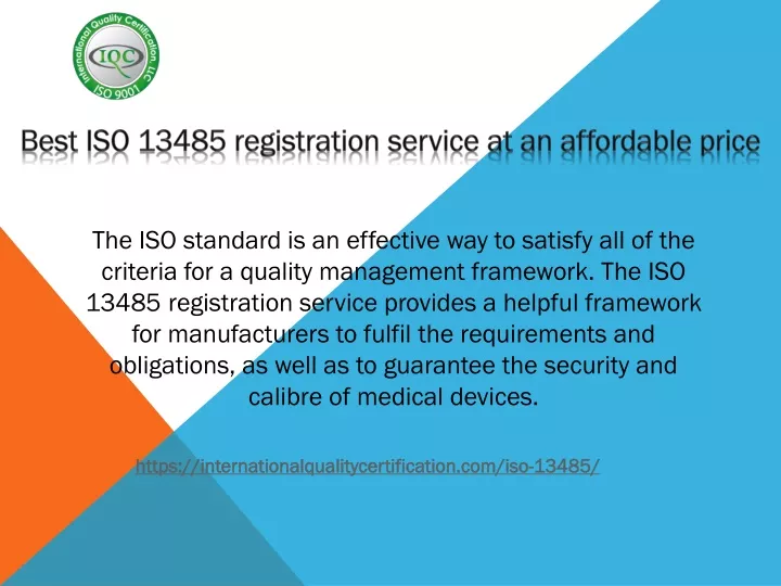 best iso 13485 registration service