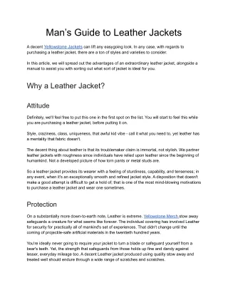 Man’s Guide to Leather Jackets