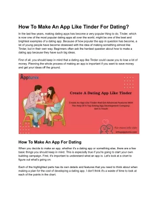 How To Make An App Like Tinder For Dating?