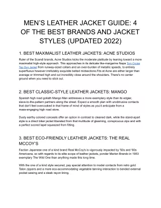 MEN’S LEATHER JACKET GUIDE 4 OF THE BEST BRANDS AND JACKET STYLES (UPDATED 2022)