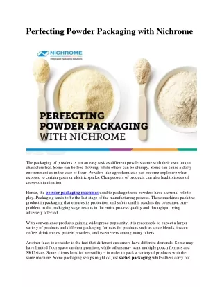 Perfecting Powder Packaging with Nichrome
