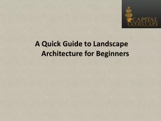 a quick guide to landscape architecture