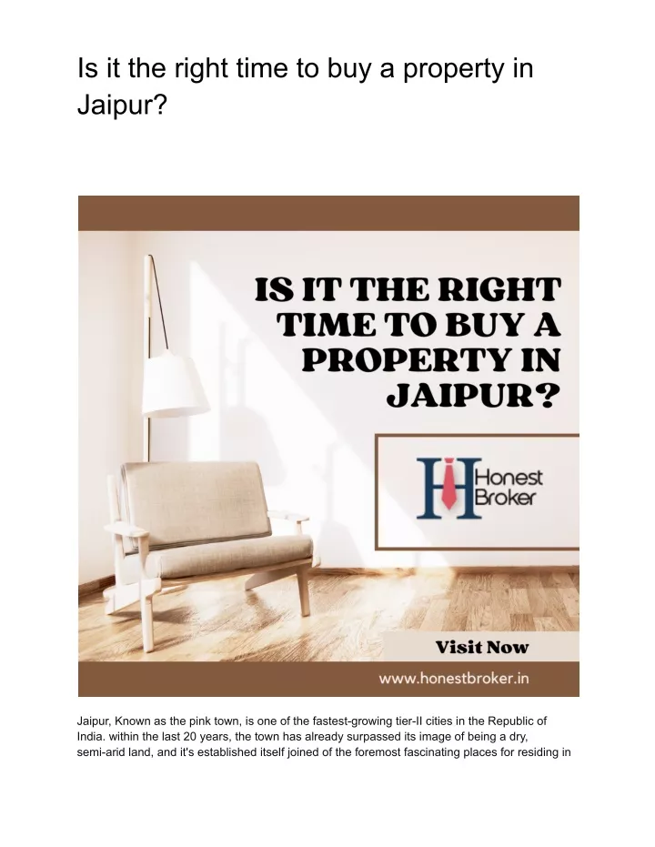 is it the right time to buy a property in jaipur