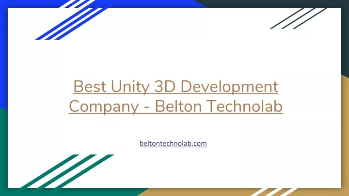best unity 3d development company belton technolab