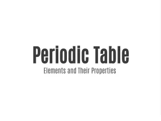 periodic table elements and their properties