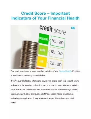 Important Indicators of Your Financial Health