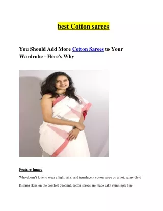 best cotton sarees
