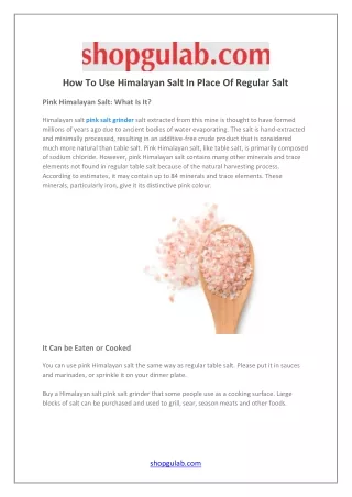how to use himalayan salt in place of regular salt