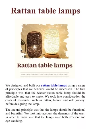 rattan table lamps