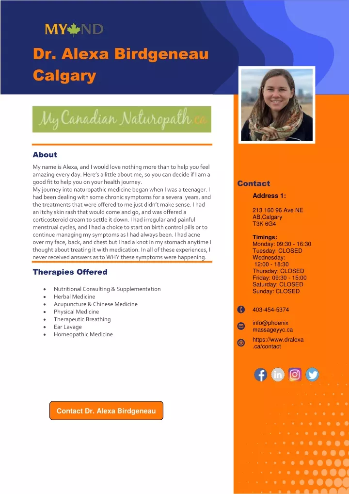 dr alexa birdgeneau calgary