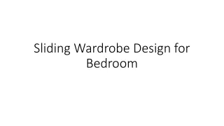 Sliding Wardrobe Design for Bedroom