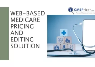 web based medicare pricing and editing solution