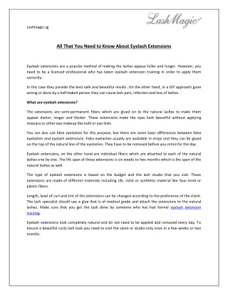 All That You Need to Know About Eyelash Extensions