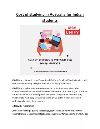 cost of studying in australia for indian students