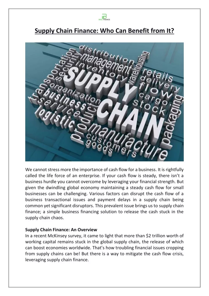 supply chain finance who can benefit from it