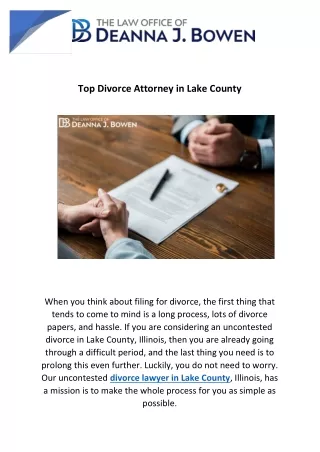 Top Divorce Attorney in Lake County