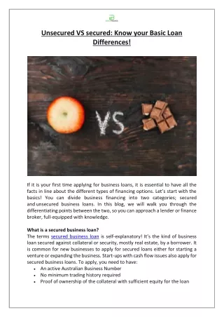 unsecured vs secured know your basic loan