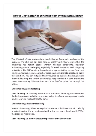 how is debt factoring different from invoice