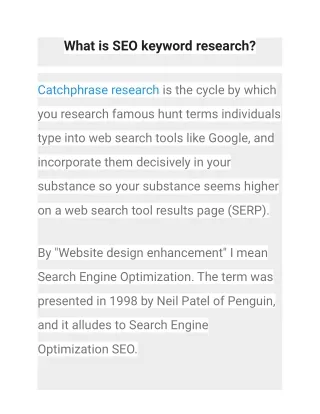 What is SEO keyword research