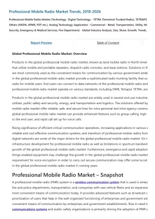 Professional Mobile Radio Market to Reach US$ 15,779.5 Mn in 2026