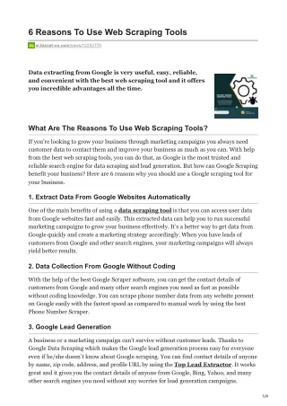 6 reasons to use web scraping tools