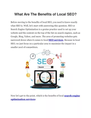 What Are The Benefits of Local SEO