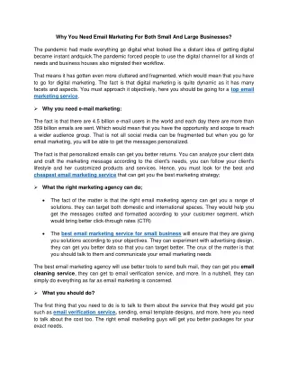 why you need email marketing for both small